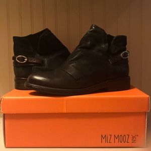 Miz Mooz Black Leather Paco Bootie
